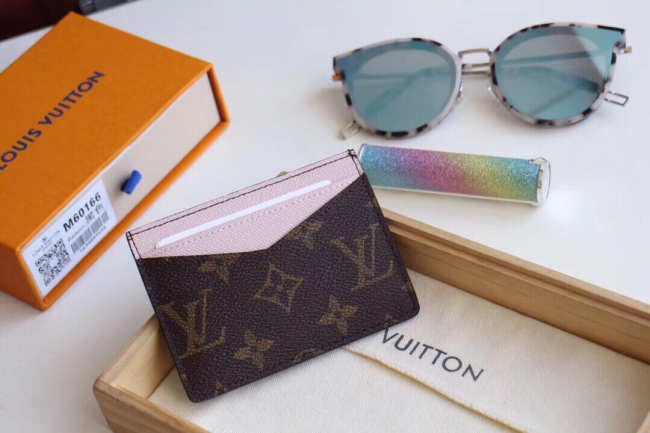 Louis Vuitton Neo Porte Cartes Monogram Macassar Canvas with Pink M60166 - 1