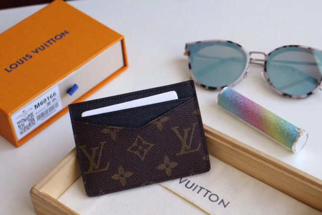 Louis Vuitton Neo Porte Cartes Monogram Macassar Canvas with Black - 1