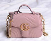 Gucci Marmont mini top Crossbady handle bag with Pink 547260 - 6