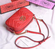 Gucci Marmont small matelassé shoulder Red bag - 3