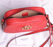 Gucci Marmont small matelassé shoulder Red bag - 2