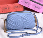 Gucci Marmont small matelassé shoulder Blue bag - 5