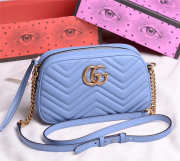 Gucci Marmont small matelassé shoulder Blue bag - 4