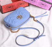 Gucci Marmont small matelassé shoulder Blue bag - 3