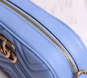 Gucci Marmont small matelassé shoulder Blue bag - 2