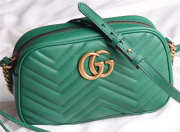 Gucci Marmont small matelassé shoulder Green bag - 5