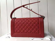 Chanel Leboy bag cowskin in Red with silver hardware - 6