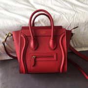 Celine Nano Luggage Calfskin Handbag in Red - 1