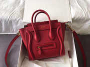 Celine Nano Luggage Calfskin Handbag in Red - 5