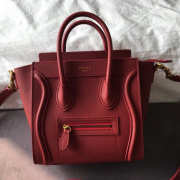 Celine Nano Luggage Calfskin Handbag in Wine Red - 1