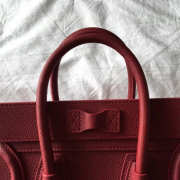 Celine Nano Luggage Calfskin Handbag in Wine Red - 2