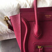 Celine Nano Luggage Calfskin Handbag in Rose Red - 6