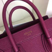 Celine Nano Luggage Calfskin Handbag in Rose Red - 4