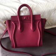 Celine Nano Luggage Calfskin Handbag in Rose Red - 3