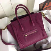 Celine Nano Luggage Calfskin Handbag in Rose Red - 2