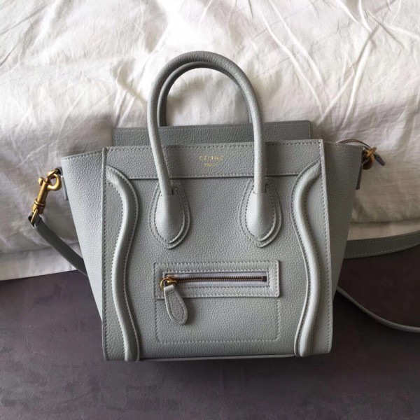 Celine Nano Luggage Calfskin Handbag in Light Blue - 1