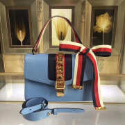 Gucci Sylvie shoulder bag in Light Blue leather 421882 - 1