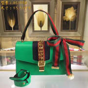 Gucci Sylvie shoulder bag in Green leather 421882 - 5