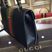 Gucci Sylvie medium top handle bag in Black leather 431665 - 2