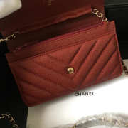 Chanel WOC Bag Calfskin Leather Red with Gold Hardware - 2