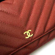 Chanel WOC Bag Calfskin Leather Red with Gold Hardware - 5