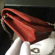 Chanel WOC Bag Calfskin Leather Red with Silver Hardware - 2