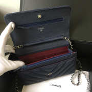 Chanel WOC Bag Calfskin Leather Blue with Silver Hardware - 2