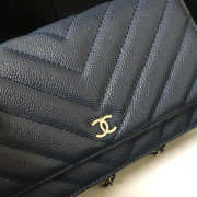 Chanel WOC Bag Calfskin Leather Blue with Silver Hardware - 4