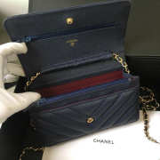 Chanel WOC Bag Calfskin Leather Blue with Gold Hardware - 3