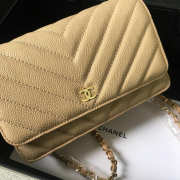 Chanel WOC Bag Calfskin Leather Apricot with Gold Hardware - 5