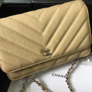 Chanel WOC Bag Calfskin Leather Apricot with Silver Hardware - 6