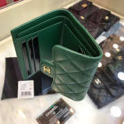 Chanel Calfskin Leather Plain Folding Green Wallets - 2