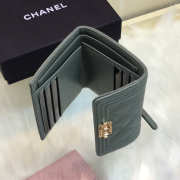 Chanel Lebay Calfskin Leather Plain Folding Gray Wallets - 2