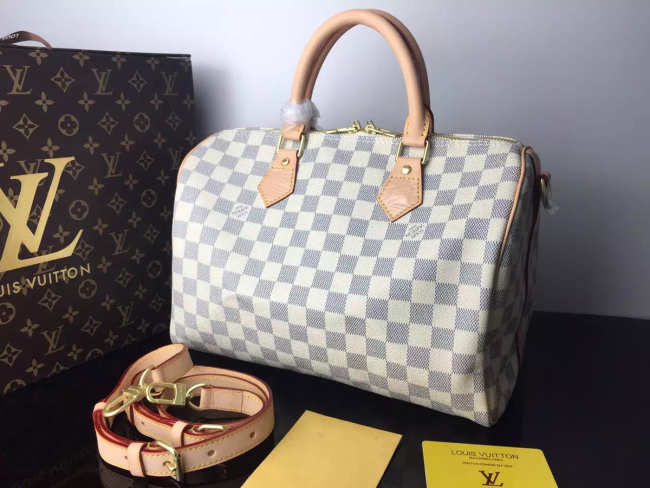 Louis Vuitton Damier Azur Speedy 30cm With Shoulder Strap Bag N41001 - 1