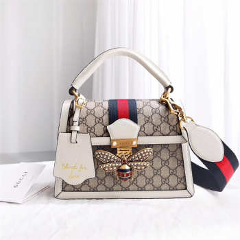 Gucci Queen Margaret Small Top Handle Bag In White 476541