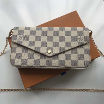 Louis Vuitton Damier Canvas Pochette Felicie Wallets Handbag 63106