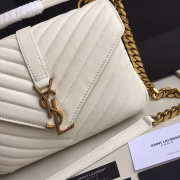 YSL College White Medium Bag with Gold Hardware 24cm - 6