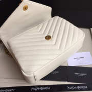 YSL College White Medium Bag with Gold Hardware 24cm - 5