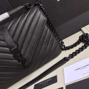 YSL Monogram Saint Laurent College Black Medium Bag - 2