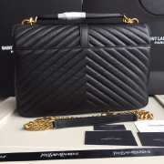 YSL Monogram Saint Laurent College Black Large Bag with Gold Hardware - 6