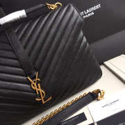 YSL Monogram Saint Laurent College Black Large Bag with Gold Hardware - 4