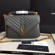 YSL Monogram Saint Laurent College Gray Medium Bag with Gold Hardware - 6