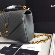 YSL Monogram Saint Laurent College Gray Medium Bag with Gold Hardware - 5