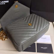 YSL Monogram Saint Laurent College Gray Medium Bag with Gold Hardware - 4