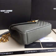 YSL Monogram Saint Laurent College Gray Medium Bag with Gold Hardware - 2