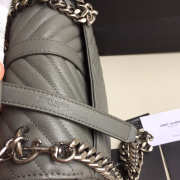 YSL Monogram Saint Laurent College Gray Medium Bag with Silver Hardware - 3