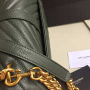 YSL Monogram Saint Laurent College Dark Green Medium Bag with Gold Hardware - 5