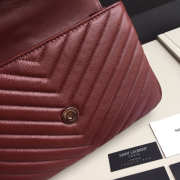 YSL Monogram Saint Laurent College burgundy Medium Bag with Silver Hardware - 3