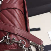 YSL Monogram Saint Laurent College burgundy Medium Bag with Silver Hardware - 6