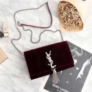 YSL Saint Laurent in Red Bag with Silver Hardware - 4